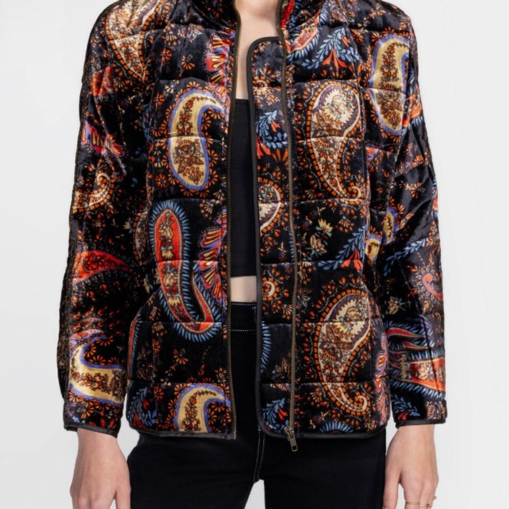 JOHNNY WAS DOLMAN QUILTED JACKET-SEZANA, Velvet Fabric. Size : Large (L ) NWT - Picture 1 of 14